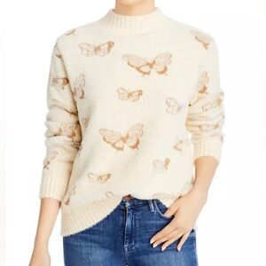 Cream eyelash butterfly sweater​
